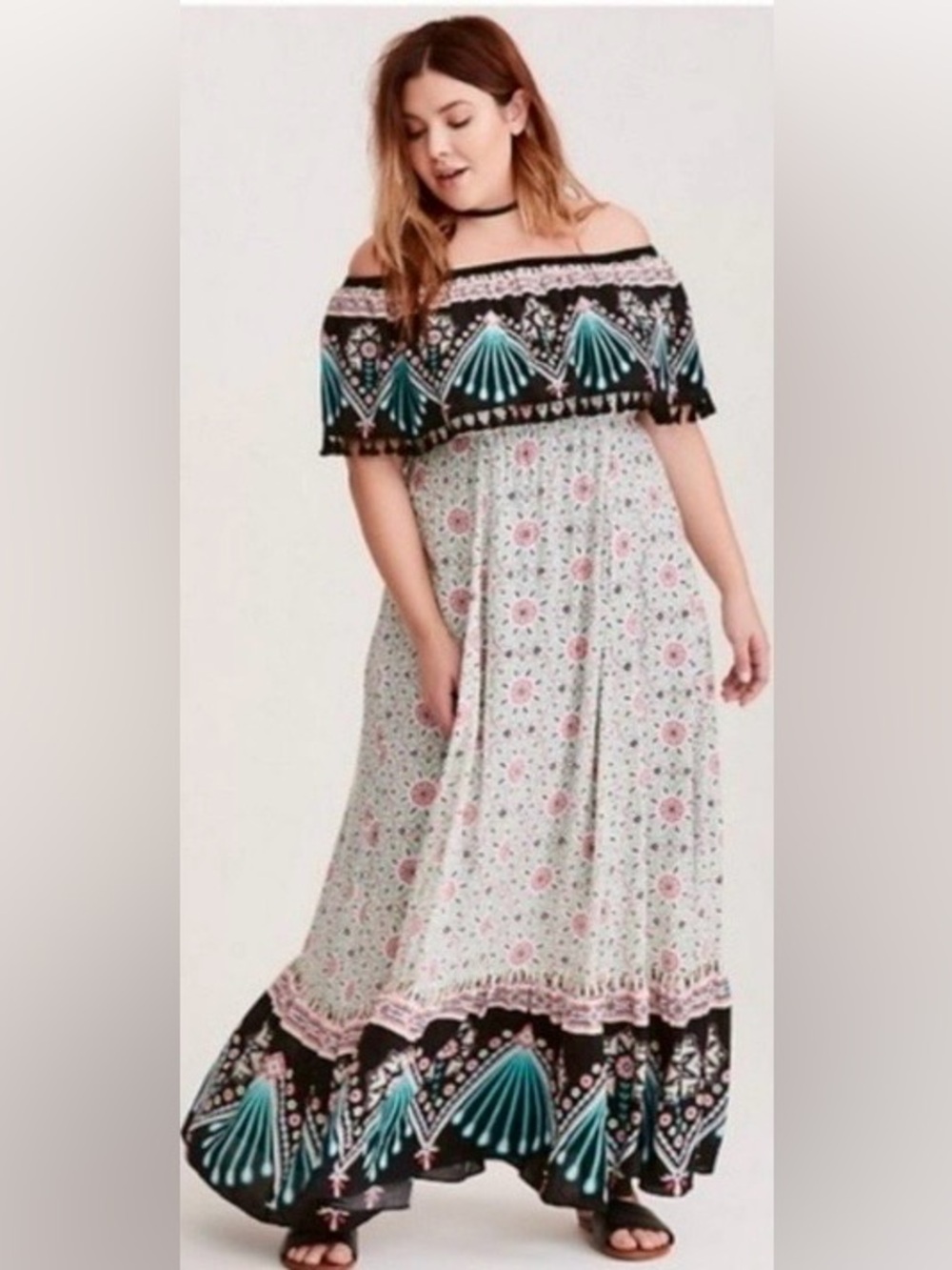 Torrid Insiders Collection Off-the-Shoulder Maxi Dress - Size 0X - Like New!